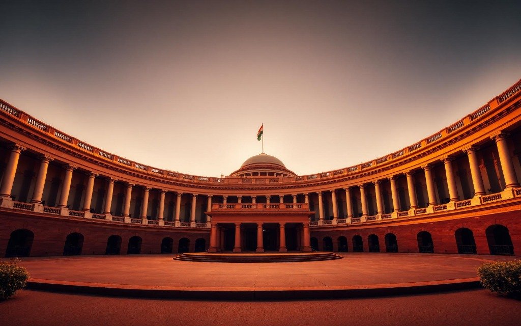 Indian Parliament Building Colonnade